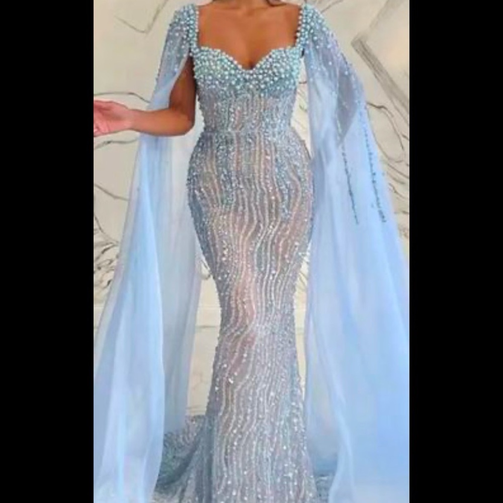 Stunning Blue Beaded Dress